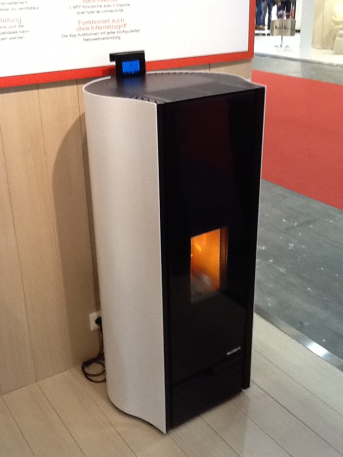 Poele &agrave; granul&eacute; &eacute;tanche Palazzetti AUDREY 9 Kw m&eacute;tal blanc